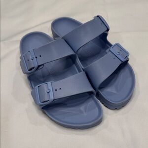 Birkenstock Slate Blue Slide Sandals